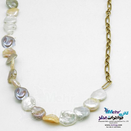 گردنبند طلا - طرح حلقه‌های تودرتو-SM0975